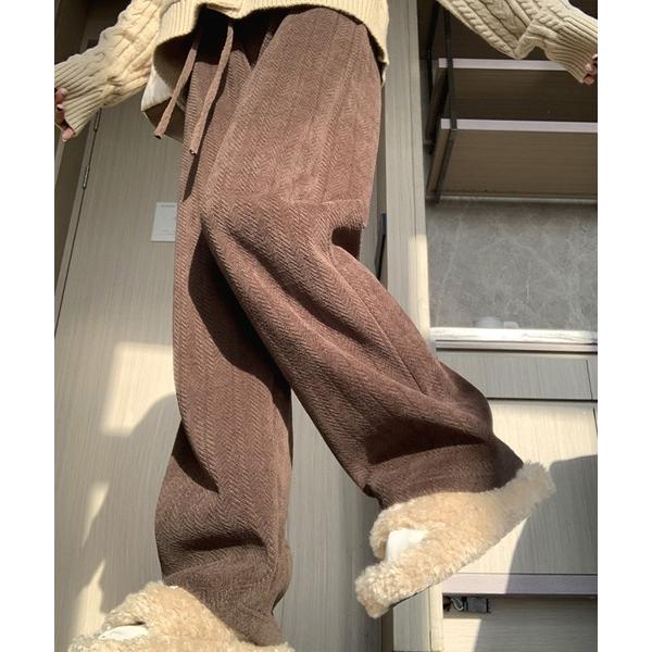 『タイムセール実施中』ZOZO問い合わせ番号:90517251ショップ:TeddyShop，テディショップブランド:DAY CLOSET，デイ クローゼット商品名:【大きいサイズ有/裏起毛】冬もぽかぽか。ヘリンボーン柄コーデュロイワイドイー...