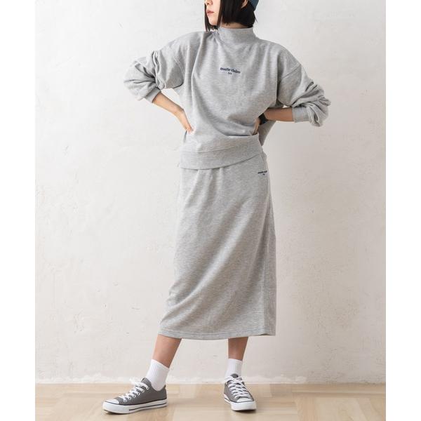 セットアップ 「別注」marie claire bis/マリ・クレール ビス ハイネック 裏毛 長袖 スウェット トレーナー スリット入り ロング スカート 上下セット セ…