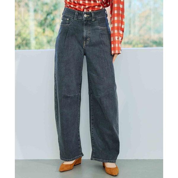 ワイドパンツ ジーンズ デニム デニムパンツ SOMETHING HANAタックカーブデニムパンツ レディース