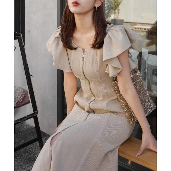 ワンピース 「ヒロインワンピ」フリルスリーブマーメイドワンピース 夏服