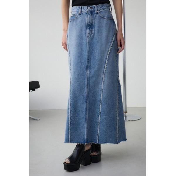 『セール実施中』ZOZO問い合わせ番号:90857559ショップ:AZUL BY MOUSSY，アズールバイマウジーブランド:AZUL BY MOUSSY，アズールバイマウジー商品名:AZUL DENIM フリンジ切替デニムスカートカテゴリ...