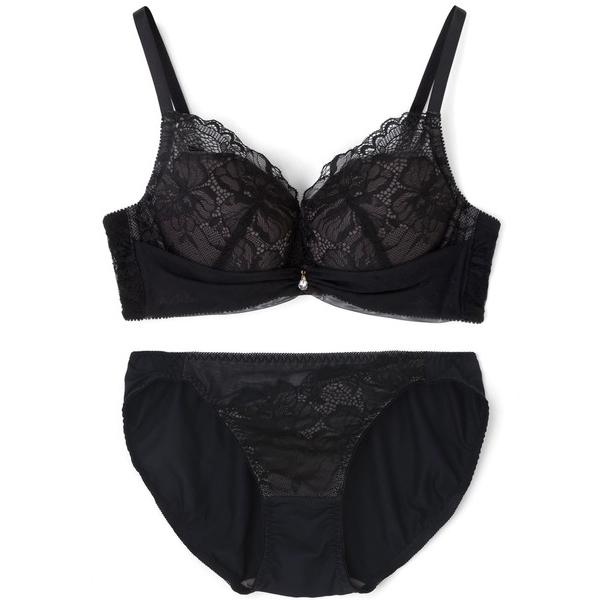 ブラジャー ショーツセット 「northerly フィットシリーズ もちっと美胸」 チュールドレープ ブラジャー＆ショーツセット B〜Fカップ