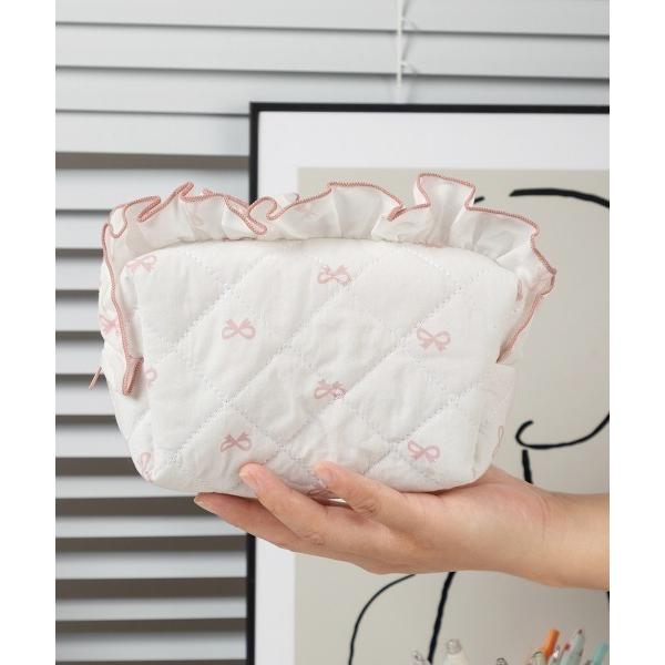 『セール実施中』ZOZO問い合わせ番号:91072846ショップ:Ada.，エイダブランド:SHEPP，シープ商品名:フリルリボンキルティングポーチカテゴリ:財布/小物>ポーチブランド品番:PY2210素材:ポリエステル100%原産国...