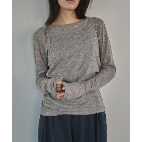 tシャツ タンクレイヤードシアーロンTee レディース