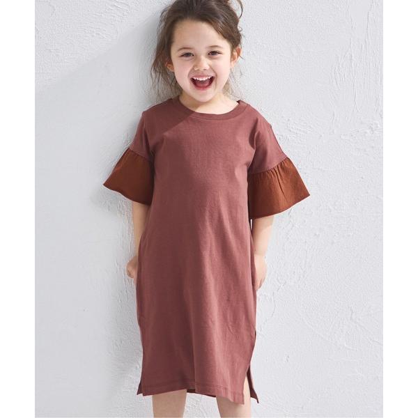 『セール実施中』ZOZO問い合わせ番号:91142893ショップ:pairmanon，ペアマノンブランド:pairmanon，ペアマノン，coucou manon，ククゥ マノン商品名:【綿100%】【リンクコーデ】袖フリルドッキングワンピ...