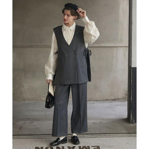 ZOZO問い合わせ番号:91144122ショップ:BONLECILL，ボンルシールブランド:BONLECILL noir，ボンルシールノワール，BONLECILL，ボンルシール商品名:【BONLECILL noir】サイドリボンノーカラーベ...