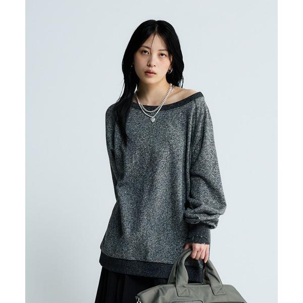 ZOZO問い合わせ番号:91145726ショップ:JEANASIS，ジーナシスブランド:JEANASIS，ジーナシス商品名:【選べる着丈】オフショルラメミニウラケプルオーバー/323006カテゴリ:トップス>スウェットブランド品番:3...