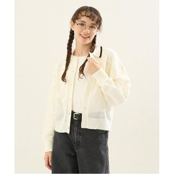 『セール実施中』ZOZO問い合わせ番号:91242272ショップ:NARUMIYA ONLINE，ナルミヤ オンラインブランド:pom ponette junior，ポンポネットジュニア商品名:【AMI】ライン衿メッシュカーデ×ロンTセット...