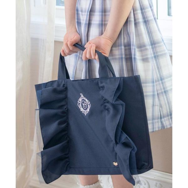 レッスンバッグ ロゴ刺繍フリルレッスンバッグ キッズ 子供 女の子