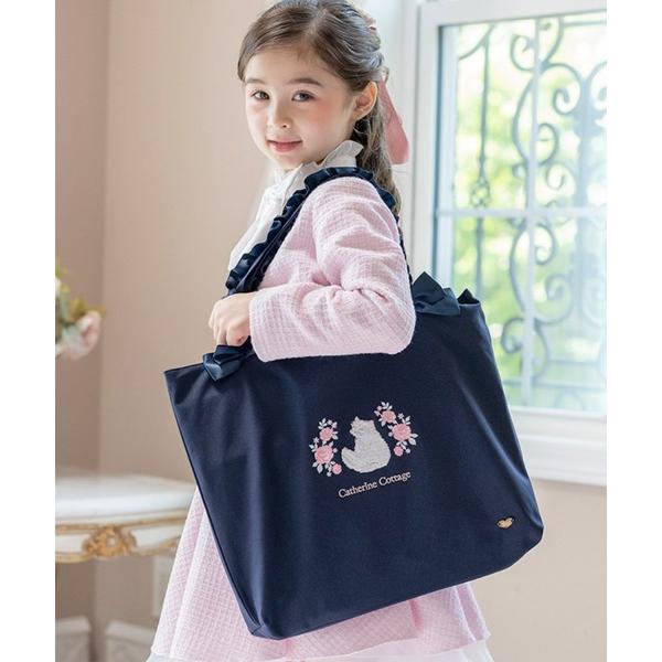 『タイムセール実施中』ZOZO問い合わせ番号:91373153ショップ:Catherine Cottage，キャサリンコテージブランド:Catherine Cottage，キャサリンコテージ商品名:ねこ刺繍レッスンバッグカテゴリ:バッグ&g...