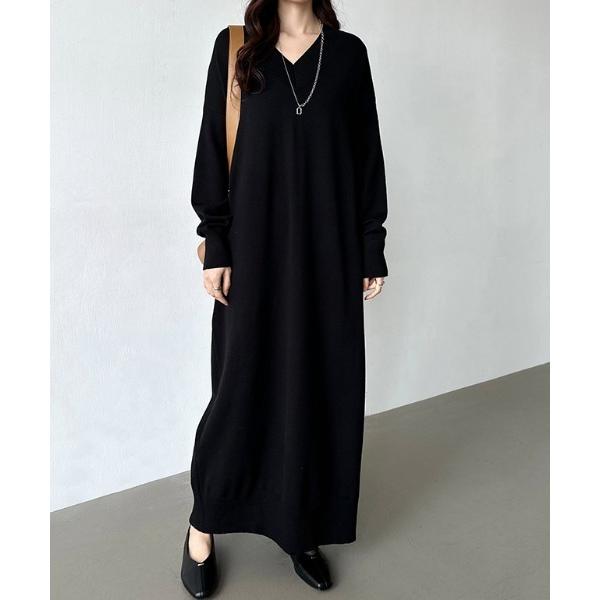 『タイムセール実施中』ZOZO問い合わせ番号:91412345ショップ:Ada.，エイダブランド:COCOMOMO，ココモモ商品名:ロング・マキシ選べる2丈 ゆるニットワンピース Vネック ワンピース ニットワンピース 長袖 ロングワンピー...