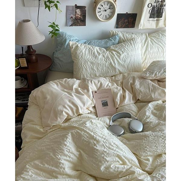 『タイムセール実施中』ZOZO問い合わせ番号:91476725ショップ:VIBGYOR，ヴィブジョーブランド:VIBGYOR，ヴィブジョー商品名:【 somni / ソニ 】【寝具3点セット】無地ストライプ  シングル ベッドカバー 枕カバ...