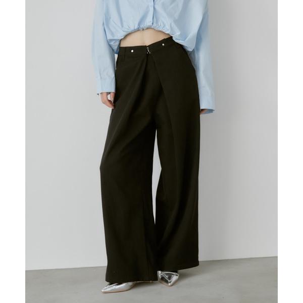 ワイドパンツ パンツ フロントホックデザインワイドパンツ レディース