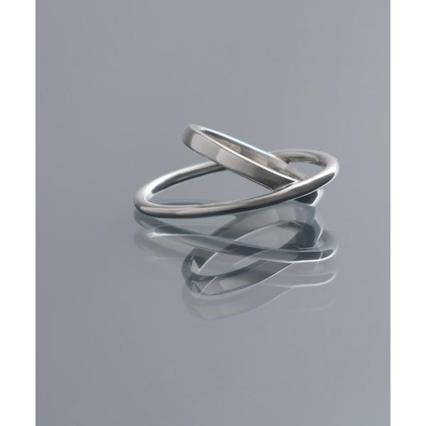 アレルギー対応 指輪 リング 「YArKA/ヤーカ」circle ＆ oval overlap ring 「luslep4」 / 円と楕円の重なりリング メンズ