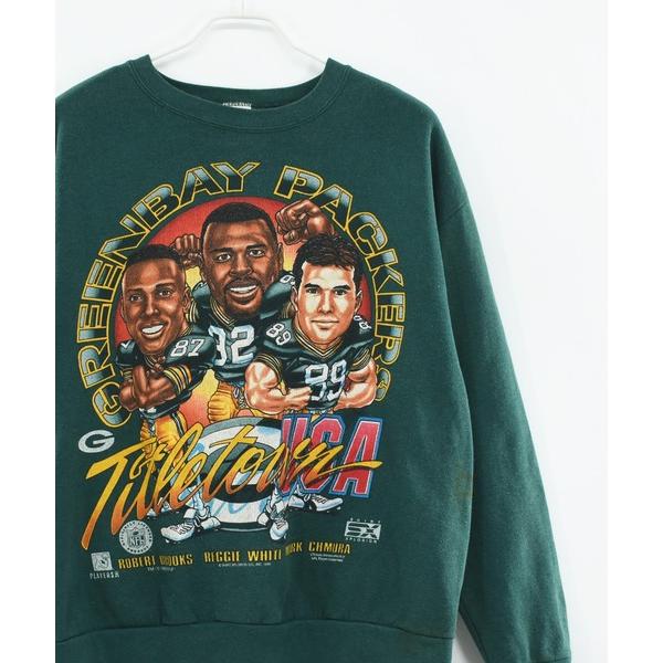 トレーナー スウェット 裏起毛 「ヴィンテージ古着」90’s NFL Green Bay Packersプリントスウェット メンズ レディース