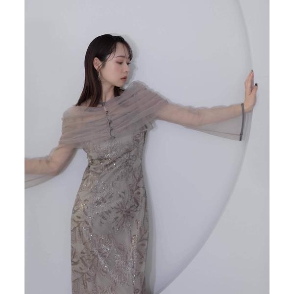 『タイムセール実施中』ZOZO問い合わせ番号:91945978ショップ:Leja，レジャブランド:Leja，レジャ商品名:【LEJA】チュールオフショルダー花柄Iラインドレスワンピース 2点セット 美脚効果 結婚式 パーティードレス 成人式...