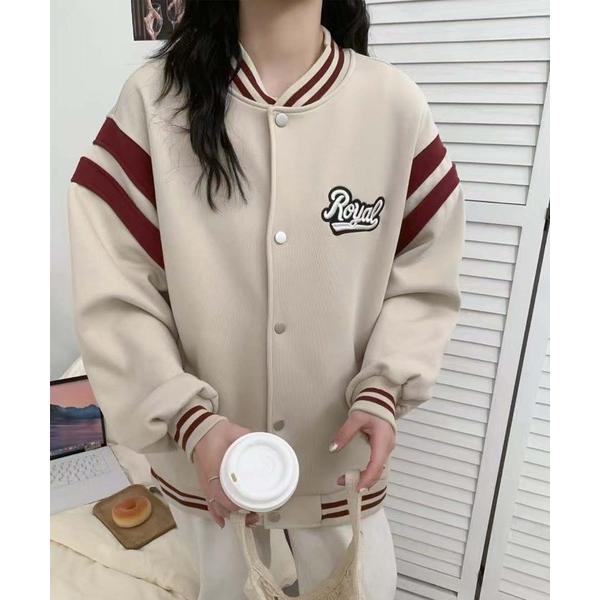スタジャン ロゴ刺繍デザインスタジャン レディース