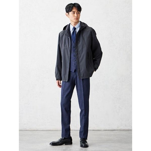 マウンテンパーカー ウインドブレーカー 「防花粉/防風」オールウエザーテックス　フード付きショートコート「TOKYORUN」ブラック/グレー メンズ