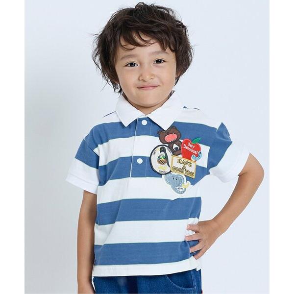 『セール実施中』ZOZO問い合わせ番号:92220112ショップ:F.O.Online Store，エフオーオンラインストアブランド:BIT'Z，ビッツ商品名:沢山のワッペン付きボーダー半袖ポロシャツカテゴリ:トップス>ポロシャツブラ...