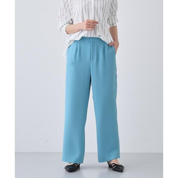 パンツ 「洗える」サイドライン ストレートパンツ レディース