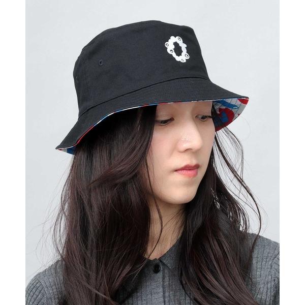 帽子 ハット 大阪・関西万博公式 ミャクミャク 刺繍 総柄 リバーシブ