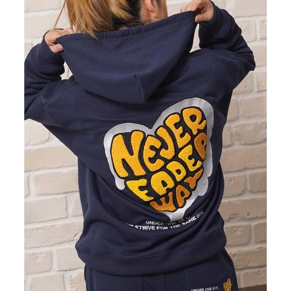 パーカー ハート サガラ刺繍 スウェットパーカー「セットアップ 可能」/ Heart Sagara Embroidery Sweatshirt Hoodie レディース メンズ