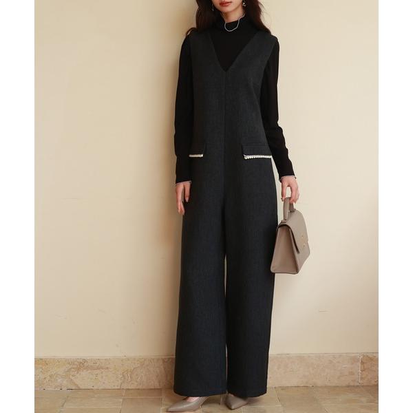 『タイムセール実施中』参考価格：5，990円発売時期：2023年09月コンディション：B（目立つ使用感なし）使用感が少ない、または気にならないアイテムすそ周り：毛玉参考商品名：深Vネックツイードオールインワン参考品番：sdp0150【商品に...