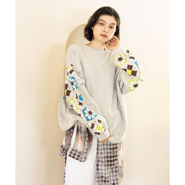 ZOZO問い合わせ番号:92385909ショップ:niko and...，ニコアンドブランド:niko and...，ニコアンド商品名:クロシェコンビプルオーバーカテゴリ:トップス>スウェットブランド品番:282748素材:【ライトグ...