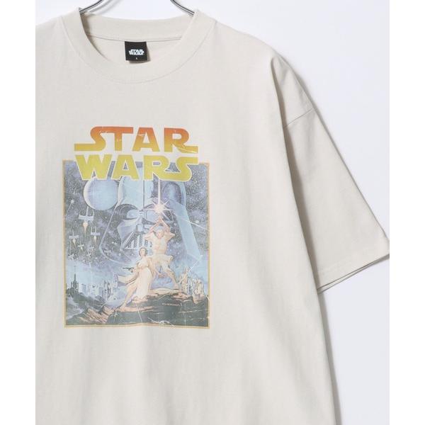 tシャツ 2026SS STAR WARS/スターウォーズ オーバーサイズ ヴィンテージライク フロント/バックプリント 半袖Tシャツ レディース メンズ メンズ レディース