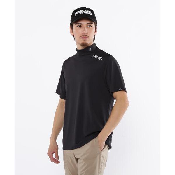 tシャツ 「PING APPAREL」メッシュパネルジャガード半袖ハイネックカットソー 「PERFORMANCE」 (MENS) メンズ