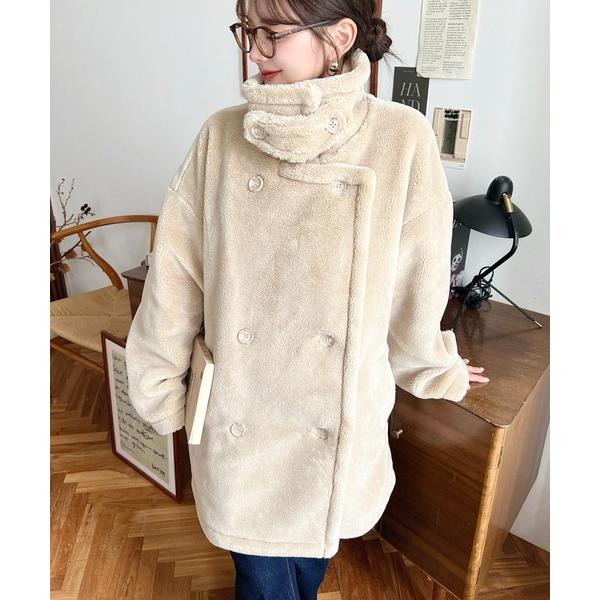 『セール実施中』ZOZO問い合わせ番号:92428253ショップ:moment+，モーメントプラスブランド:moment+，モーメントプラス商品名:2WAYアレンジカラーきれい目テディベアボアPコートジャケット（ボアジャケット）カテゴリ:ジ...