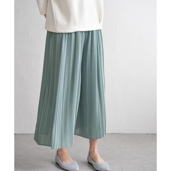 パンツ シフォンプリーツベルト付きスカーチョ レディース