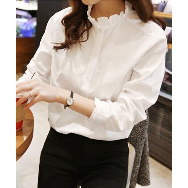 『セール実施中』ZOZO問い合わせ番号:92765850ショップ:ENAF，エナフブランド:SallyLunn，サリーラン商品名:【選べる7カラー/S〜XLサイズ展開♪】襟元フリルシャツブラウスカテゴリ:トップス>シャツ/ブラウスブラ...