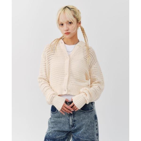 ニット セーター atmos pink Hoodie Knit Cardigan / アトモス ピンク フーディ ニット カーディガン レディース