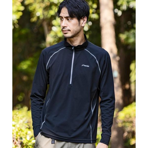 tシャツ phenix OUTDOOR(フェニックスアウトドア) メンズ ハーフジップ長袖Tシャツ ロングスリーブTシャツ (吸水速乾 / 通気性) メンズ