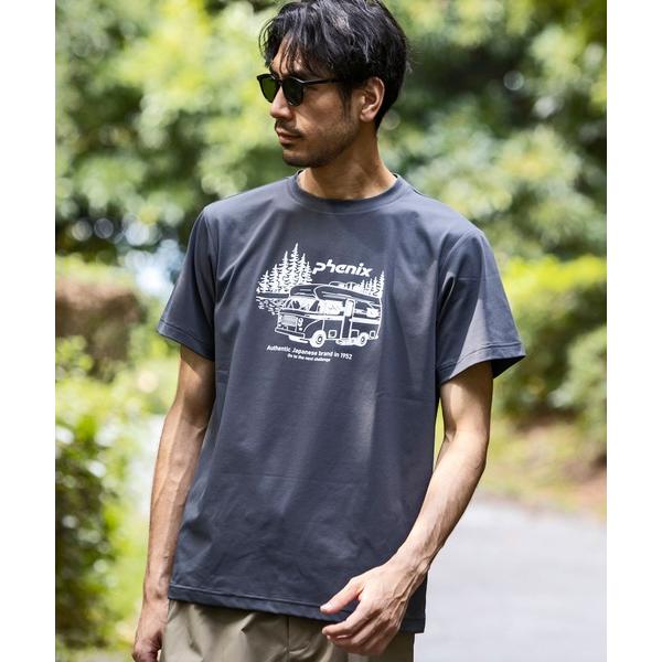 tシャツ phenix OUTDOOR(フェニックスアウトドア) メンズ アウトドアロゴ 半袖Tシャツ (吸水速乾 / 通気性) メンズ