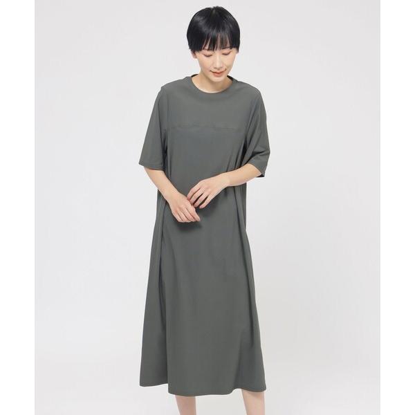 パーティードレス ワンピース 半袖 「接触冷感」「UVカット」「ウォッシャブル」メリルハイテンションTシャツワンピース