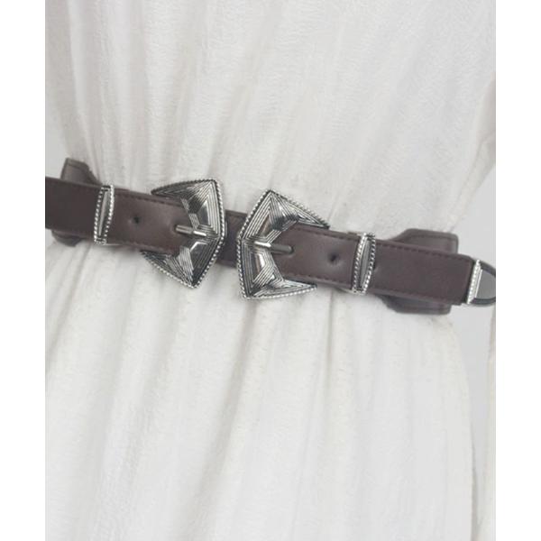 ベルト Double buckle faux leather belt / ダブルバックル フェイクレザーベルト メンズ 秋物 秋服 2026年秋冬 メンズ レディース