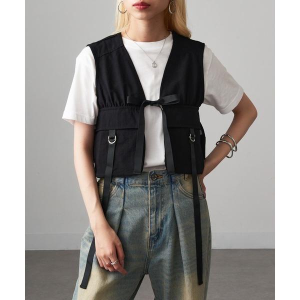 ベスト ジレ 「MAGASIN DE MODE Onjna」タクティカルショートベスト trc レディース