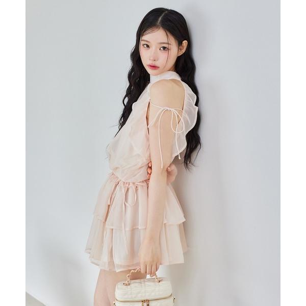 ワンピース 「新色追加！」アメスリバックリボンミニワンピース