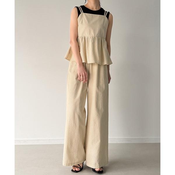 『タイムセール実施中』ZOZO問い合わせ番号:92977670ショップ:JUNOAH，ジュノアブランド:JUNOAH，ジュノア商品名:ペプラムキャミ+ワイドパンツSETカテゴリ:ジャケット/アウター>セットアップブランド品番:fram...