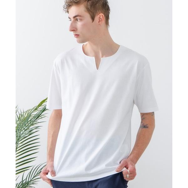 tシャツ 「汗染みの目立ちにくいTシャツ ZEROSTAIN/ゼロステイン」キーネックTシャツ 防汚 ＵＶカット 綿タッチ・厚手 メンズ レディース