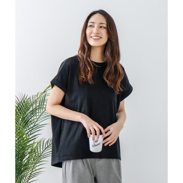 スマホショルダー tシャツ 半袖 「汗染みの目立ちにくいTシャツ ZEROSTAIN/ゼロステイン」ロールカフラウンドヘムTシャツ 撥水・防汚加工 涼しい・透けに…