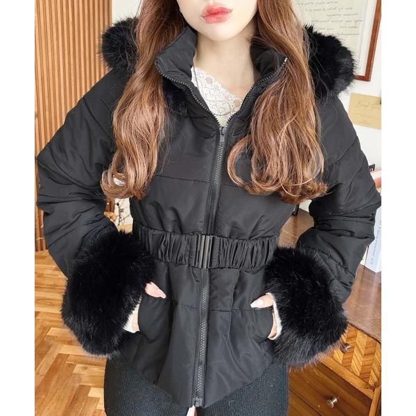 『タイムセール実施中』ZOZO問い合わせ番号:93046569ショップ:moment+，モーメントプラスブランド:moment+，モーメントプラス商品名:ベルト付きフードファーダウンジャケットカテゴリ:ジャケット/アウター>ダウンジャ...