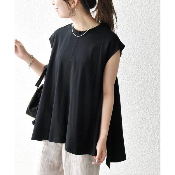tシャツ SHIPS any:「接触冷感/汗染み防止加工/洗濯機可能」Aライン フレンチスリーブ TEE レディース