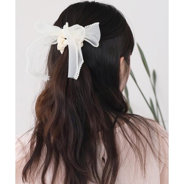 シュシュ Pearl design sheer ribbon chou chou/パールデザイン シア―リボンシュシュ 秋物 秋服 2026年秋冬