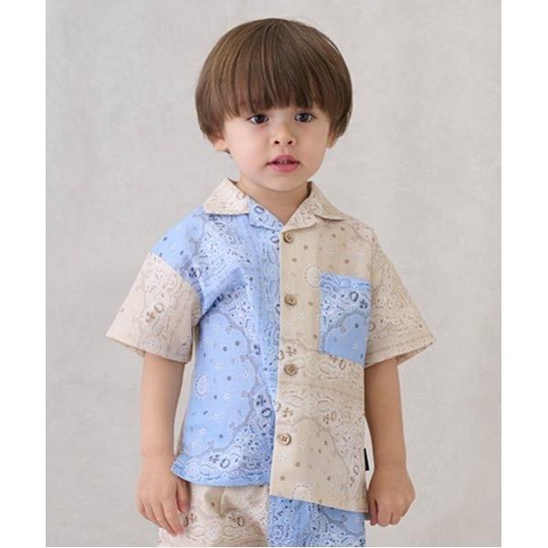 『セール実施中』ZOZO問い合わせ番号:93249855ショップ:petit main，プティマインブランド:petit main，プティマイン商品名:【リンク】マルチ柄開衿半袖シャツ(キッズ)カテゴリ:トップス>シャツ/ブラウスブラ...