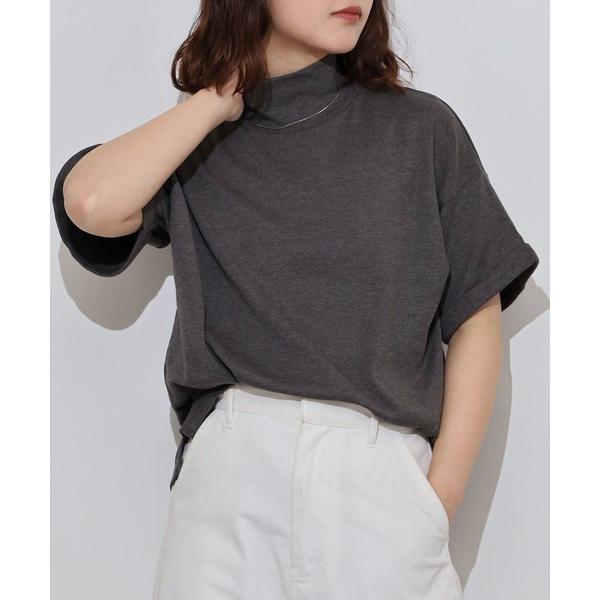 tシャツ ハイネック半袖カットソー レディース
