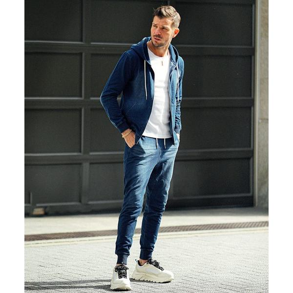 『タイムセール実施中』ZOZO問い合わせ番号:93414797ショップ:JOKER，ジョーカーブランド:SOMEDIFF，サムディフ，JOKER，ジョーカー商品名:カットデニムセットアップ メンズ フルジップパーカー ジョガーパンツ スウェ...