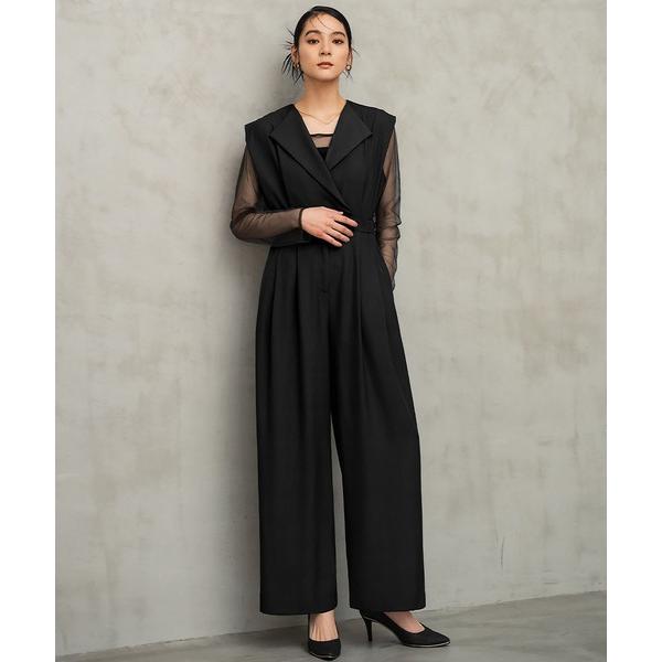 『タイムセール実施中』ZOZO問い合わせ番号:93415789ショップ:GIRL，ガールブランド:GIRL，ガール，et.UNiVER，エトユニベール商品名:スタンドアウトカラー オールインワン パンツドレス シアートップス 2点セット セ...